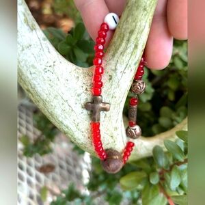 Stretch Cross Bracelet with I